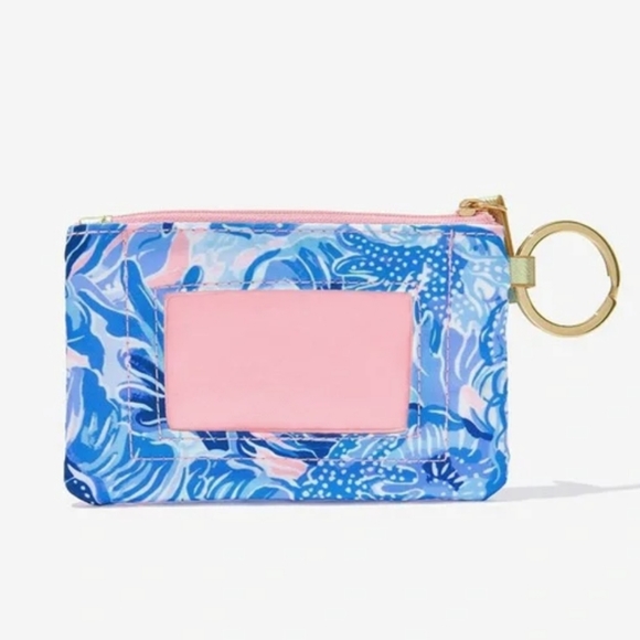 Lilly Pulitzer ID Case in Shade Seekers Blue Light Pink - Picture 2 of 7
